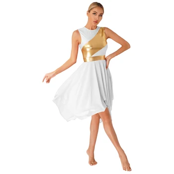 Sieviešu Pieaugušo Mūsdienu Liriskas Deju Kleitu Slavēt Dievkalpojuma Kleita Parādīt Sniegumu Rāvējslēdzēju Tunika Kleitas Baleta Balles Dancewear