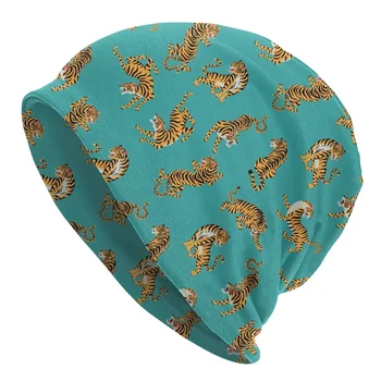 Bengālijas Tīģeri Sunīti Cepures Hip Hop Slēpošanas Skullies Beanies Cepuri Dzīvnieku Leopard Tropu Drukāt Savvaļas Adīšanas Cepures, Pavasara Cepures