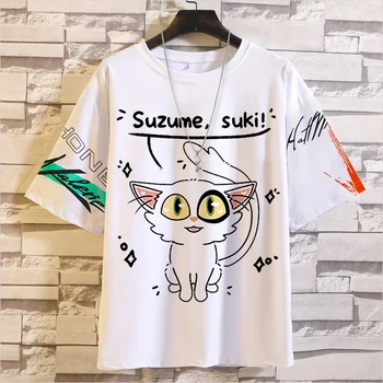 Anime Suzume Iwado Suzume Daijin T-krekli Cosplay Vasaras T-krekls Gadījuma Unisex Īsās Piedurknes t Kostīmi