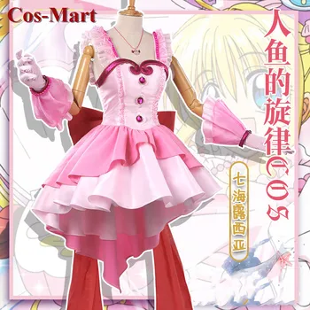 Cos-Mart Anime Sirēna Melodiju Pichi Pichi Piķis Nanami Lūcija Cosplay Kostīms Rozā Saldu Kleita Darbības Puse Lomu Spēlē Apģērba