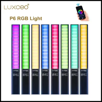 LUXCEO P6 RGB LED Video Gaisma 2500K-6500K Foto Gaismas RA≥95 Krāsains Foto Rechargeble Akumulatora 10000mAh Pilnu Krāsu Aizpildīt Apgaismojums