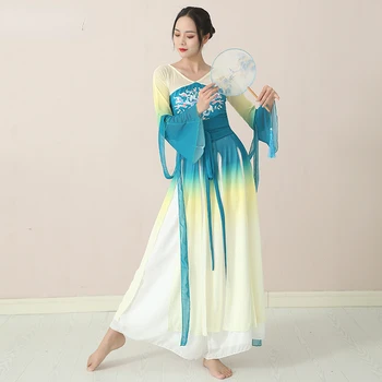 Ķīnas Klasiskā Stila Hanfu Tērpi Bērniem, Meitenēm Tradicionālo Yangko Deju apģērbi Ventilators Jumta Elegants Deju Praksi Apģērbu