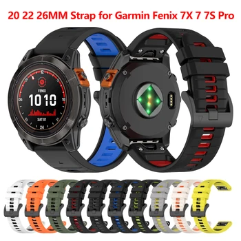20 22 26MM Siksnu Garmin Fenix 7X 7 7S Pro smartwatch band aproce par fenix 5X 5S Plus 6X 6 6S 3HR D2 965 955 MK2 Epix Gen2