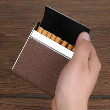 Nerūsējošā Tērauda Pārsegu Cigaretes Gadījumā Turiet 20pcs 84mm Cigarešu Tabaka Turētājs PU Cigarešu Glabāšanas Kaste Vīriešiem Smēķēšana Sīkrīkus