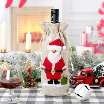 Ziemassvētku Vīna Pudeles Vāciņu Priecīgus Ziemassvētku Dekori Mājas Santa Claus, Sniegavīrs Galda Dekorēšana Ziemassvētku Dāvanu Laimīgu Jauno Gadu Navidad