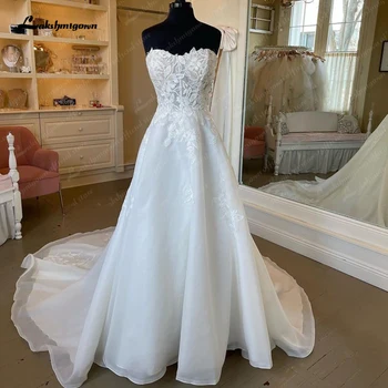 Lakshmigown Vintage Mīļotā Līnijas Boho Kāzu Kleitu Appliques 2023 trouwjurk Līgavas Kleita Pasūtījuma vestido noiva