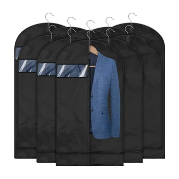 Sadzīves drēbes putekļu vāciņa, vai neaustu mētelis, uzvalks segtu uzglabāšanas kleita seguma skapis uzglabāšanas maiss karājas kabatas