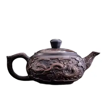Violetā māla tējkannas, keramikas roku darbs vienā katlā, kung fu tējas komplekts, violeta smilšu tea maker