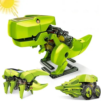 Dinozauru Saules Enerģijas/Strāvas Cilmes Rotaļlietas Tehnoloģiju Sīkrīkiem Robotica Komplekts Izglītības DIY Zinātnes Auto Rotaļlieta Bērniem, Zēni
