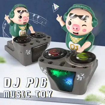 Jaunas DJ Cūku DJ Robots 30 Dziesmas Mūzikas Kaste Bērniem Gaismas Rotaļlietas Rock Cūku Waddle Deju Elektriskā Lelle maziem bērniem Kid Bērnu Mūzikas Dāvanu