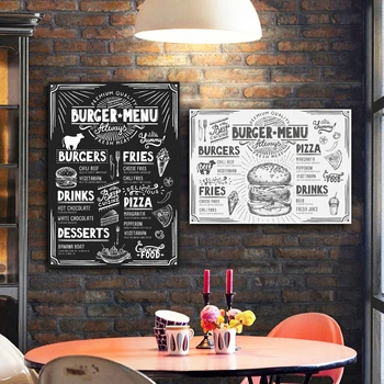 Restorānu Pārtiku un Kafejnīca Izvēlne Plakāti un Izdrukas Roku zīmētas Dizaina Mākslas Audekls Gleznošanai Rotaļlieta Stilu, Kafijas Veikals Sienas Mākslas Dekori