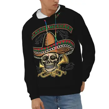 Vīrieši Pelēkā Vārna Rudens Ziemas Gadījuma Hoodies Meksikas Galvaskausa Vīriešu Džemperi Sporta Krekls Streetwear