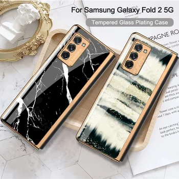 GKK Sākotnējā Case For Samsung Galaxy Z 2 Reizes Gadījumā Rūdīts Stikls Luksusa Apšuvuma Malas Samsung Galaxy Z Reizes 2 Segtu Coque