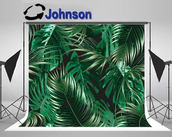 JOHNSON Tropisko Palmu Lapām, Džungļi, Lapu, Ziedu foto fons Augstas kvalitātes Datoru, drukas puse, foto studija fona
