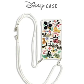Potdemiel Disney Mickey iPhone 14 mobilo tālruni gadījumā, ja siksnu Var šķērsot siksnu iphone15 siksniņa silikona 14promax anti-kritums