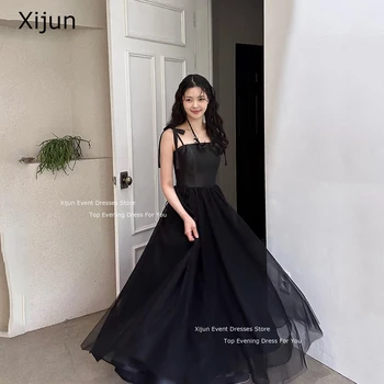 Xijun Melna Eleganta Kāzu Kleitas Princese Pasaku Vakara Kleitas Līnijas, Līgavas Kleitas Oficiālās Balles Kleitas Par Korejiešu Photoshoot